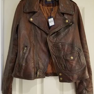 Polo Ralph Lauren Moto Leather Jacket NWT Size 6